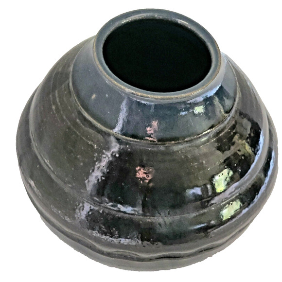 Vintage Walter Yovaish Studio Pottery Vase Signed Rare 1980s 6” Ceramic Art - Picture 2 of 11